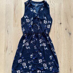 Blue and pink floral dress